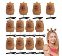 Kids Capybara Clip Set of 12 Cartoon Animal Hair , Elegant Barrettes, Hairstyle Ornament, Strong Strong Strong with Spring Design for Animal Lovers