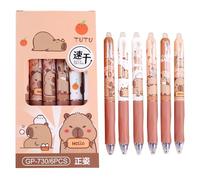 Kids Capybara Pens - Retractable Animal Pens | PP School Supplies Class Reward | Prizes Gel Roller Ballpoint 0 5 Mm | Smooth Gel 80g Ink Retractable Tip | Cute Pen For Girls Boys Women Men