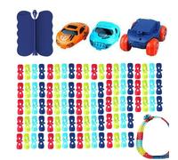 Kids Car Race Track - Led Flash Mini, Toy Track Set, Build Road Pack, Link Logic Game Hub, Motor Skill Speed Match Kit, Bundle Box | Led Interactive Vehicle Toy Kit for Boys Kids Playroom Fun