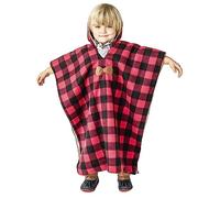 Kids Car Seat Poncho Lumberjack Deer Reversible Warm Blanket Safe Use OVER Seat Belts Buffalo Plaid