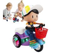 Kids Car Toy - Musical Boy Tricycle, 360° Rotation Vehicle with Lights, Dynamic Sound Features, Interactive Play | Preschool Learning Toy for Home, School, Travel, Playtime, Fun Activity for Boys and