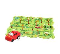 Kids Car Track Set Educational Puzzle Racer for Children Interactive Slot Car Race Track DIY Toys Trackmates Racing System (B, 49. 6X37. 8cm)