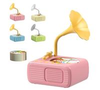 Kids Card Phonograph with 96 Learning Cards and 8 Recording Cards, Educational English Music Story Player Interactive Learning Toy, Kindergarten & HomeTeaching Equipment for 3-6 Years Old Pink