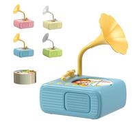 Kids Card Phonograph with 96 Learning Cards and 8 Recording Cards, Educational English Music Story Player Interactive Learning Toy, Kindergarten & HomeTeaching Equipment for 3-6 Years Old blue
