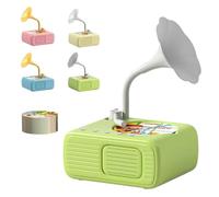 Kids Card Phonograph with 96 Learning Cards and 8 Recording Cards, Educational English Music Story Player Interactive Learning Toy, Kindergarten & HomeTeaching Equipment for 3-6 Years Old Green