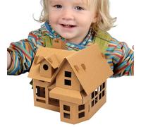 Kids Cardboard Fort House - DIY Paper Playhouse Kit, KT Board Craft Toy Foldable Creative Structure Durable Lightweight Design, Fun Activity Set | educational role play solution for imagination