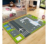 Kids Carpet Non-slip Game Car Plane Train Universe Rocket Children's Play Mats, Bedside Carpets Living Room Carpets Bathroom Mats Door Mats Rug Pads Area Rugs Gaming (Aircraft,80 x 160 cm)