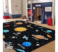 Kids Carpet Outer Space Rug, Solar System Playmat 5x7 FT, Fun Game Boy Girl Kids Rug Carpet for Children Bedroom, Space Area Floor Mat for Living Room Nursery Room Toddler Classroom Decor