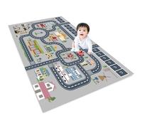 Kids Carpet Playmat Rug City Life Great for Playing with Cars Toys,Kid Rug Play Learn Area Rugs with Rubber Backing,Have Fun Throw Rug for Children's Rooms Bedroom Living Room Game Room