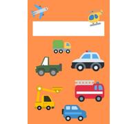 Kids Cars Notebook: Half Lined with School Bus | Grades K-2 School Exercise Book | 120 Pages - Orange