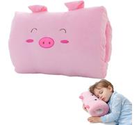Kids Cartoon Hand Pillow, Cute Plush Animal Hand Warmer Rest Weak Hero Arm Pillow, Children's Throw Pillows Cushions for Students to Take A Nap, Travel Essentials- Non-Electrical Arm Support (pig)