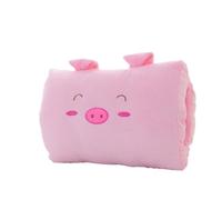 Kids Cartoon Hand Warmer Pillow, Plush Soft Hand Warmer with Cute Animal Design, Winter Cushion for Travel, Desk Nap, and Cozy Winter Days (Pink Pig)