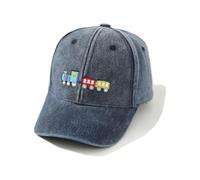 Kids Cartoon Little Train Print Sun Hat Cap Sun Protection Baseball Cap for School Boys Girls Age 3-7 Years Old Grey