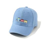 Kids Cartoon Little Train Print Sun Hat Cap Sun Protection Baseball Cap for School Boys Girls Age 3-7 Years Old Blue