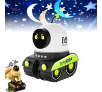 Kids Cartoon Projector Lamp, Cartoon Robot Car Projection Lamp, Rechargeable Robot Night Light with Music, 12 Slides+360° Rotation Silent Kids Night Light, Christmas Birthdays Gifts (1)