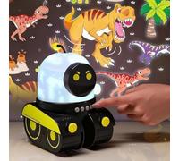 Kids Cartoon Projector Lamp, Robot Car Projector Night Light, Rechargeable Robot Night Light with Music, 21 Slides & 360° Rotation Silent,Universe Starry Sky Rotate LED Animal Pattern (A)
