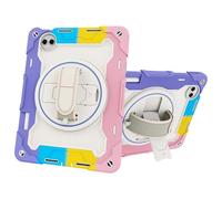 Kids Case Compatible with Huawei MatePad Pro 12.2" (2024),Multi-Angle Elastic Bracket+360° Adjustable Swivel Hand Strap Three-in-one Shatter-Resistant Shell, zy (Rainbow Pink)