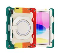 Kids Case Compatible with iPad 11th Gen A16 11 Inch 2025,360° Rotatable Handle Stand Case Three-in-one Shatter-Resistant Shell,Drop-Proof,Shoulder Strap ZY (RAINBOW RED)