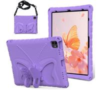 Kids Case Compatible with iPad Pro 12.9 inch 2022/2021/2020/2018 6th/5th/4th/3rd Generation, Lightweight Shockproof Case EVA Foam Cover with Shoulder Strap & Stand Cover for Boys Girls(Purple)