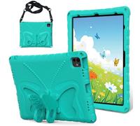 Kids Case Compatible with iPad Pro 12.9 inch 2022/2021/2020/2018 6th/5th/4th/3rd Generation, Lightweight Shockproof Case EVA Foam Cover with Shoulder Strap & Stand Cover for Boys Girls(Green)