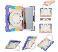 Kids Case Compatible with Microsoft Surface Go 1/2/3(10inch),360° Rotatable Handle Stand Case Three-in-one Shatter-Resistant Shell, Drop-Proof,Shoulder Strap ZY (RAINBOW PINK)