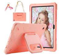 Kids Case for Galaxy Tab A11+ Plus/A9 Plus 11 inch with Rotating Grip Magic Stand,Keychain/Shoulder Strap,Upgraded Military Cover for Samsung Galaxy A11+/A9+ Case (Pink)
