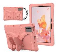 Kids Case for Huawei Matepad SE 11 inch 2024, Butterfly Design EVA Lightweight Friendly Shockproof Cute Protective Cover, with Stand + Shoulder Strap,Pink
