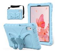 Kids Case for Huawei MatePad T8 8.0" (2020), Butterfly Design EVA Lightweight Friendly Shockproof Cute Protective Cover, with Stand + Shoulder Strap,Light Blue