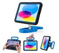 Kids Case for ipad 10th Generation 10.9 Inch 2022/Air 6th Gen,Adjustable Portrait/Landscape Stand/Drop Proof with Handle,Child Friendly Case for iPad Air 11 Inch Case 2024 (6th Generation) (Blackblue)