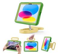 Kids Case for ipad 10th Generation 10.9 Inch 2022/Air 6th Gen,Adjustable Portrait/Landscape Stand/Drop Proof with Handle,Child Friendly Case for iPad Air 11 Inch Case 2024 (6th Generation) (Green)