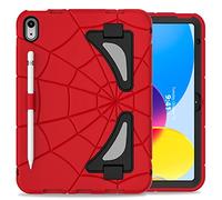 Kids Case for iPad 11-inch (A16) 2025 11th/ 10th Generation Case 2022 10.9 inch Stand Cover for Boys Girls Shockproof Hybrid Thickned Cornor Impact Protection for iPad 10 Gen / 11 Gen Red/Black