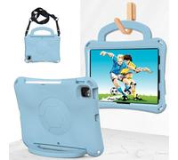 Kids Case for iPad 11th A16 2025/10th 10.9", Light Weight EVA Full Protect Shockproof Handle Stand Cover Case with Shoulder Strap,Light Blue