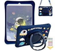 Kids Case for iPad 6th/ 5th Generation & iPad Air 1 (2013) 9.7" with Shoulder Strap, UUcovers 360° Rotating Handle Stand Shockproof Kids Friendly Cover for iPad 9.7 inch 2018/2017, Astronaut Space