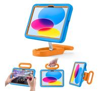 Kids Case for iPad (A16) 11th/10th Gen 10.9'' 2025/2022,Adjustable Portrait/Landscape Stand/Drop Proof with Handle,Child Friendly Case for iPad Air 11 (M3/M2) 2025/2024 (Blueorange)