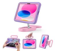 Kids Case for iPad (A16) 11th/10th Gen 10.9'' 2025/2022,Adjustable Portrait/Landscape Stand/Drop Proof with Handle,Child Friendly Case for iPad Air 11 (M3/M2) 2025/2024 (PurplePink)