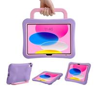 Kids Case for iPad (A16) 11th/10th Gen 10.9'' 2025/2022, Light Weight Heavy Duty/Shockproof/Drop Proof with Handle/Kickstand,Child Friendly case for iPad 11/10th (Purple Pink)