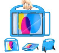 Kids Case for iPad A16 11th Generation 11 Inch 2025/iPad 10th Generation 10.9Inch 2022, Sanyetral Lightweight Shockproof Cover with Screen Protector/Pencil Holder/Handle/Stand for iPad 10th/11th -Blue