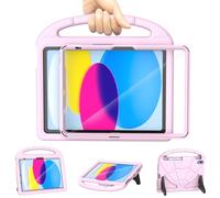 Kids Case for iPad A16 11th Generation 11Inch 2025/iPad 10th Generation 10.9Inch 2022, Sanyetral Lightweight Cover with Screen Protector/Pencil Holder/Handle/Stand for iPad 10th/11th -Light Pink