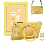 Kids Case for iPad iPad Mini 5 2019 & iPad Mini 4 2015 with 360° Rotating Handle Stand/Shoulder Strap, UUcovers Soft Silicone 3D Cartoon Cover for iPad Mini 5th/4th Generation 7.9 inch, Orange Duck