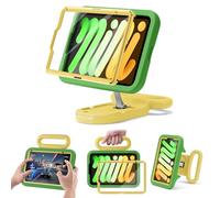 Kids Case for iPad mini 7 (A17 Pro) 2024 / iPad mini 6 2021, Adjustable Portrait/Landscape Stand, Drop Proof Handle Kickstand, Child Friendly with Screen Protector for iPad mini7th/6 8.3 inch(Green)