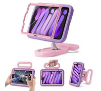 Kids Case for iPad mini 7 (A17 Pro) 2024 /iPad Mini6 2021,Adjustable Portrait/Landscape Stand//Drop Proof with Handle/Kickstand,Child Friendly Case for iPad mini 7th/6th Gen 8.3inch (PurplePink)