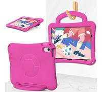 Kids Case for iPad Pro 11 Inch M5 2025/M4 2024 Light Weight EVA Full Protect Shockproof Handle Stand Cover Case with Shoulder Strap,Rose Red