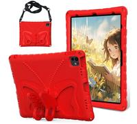 Kids Case for iPad Pro 12.9 inch 2022/2021/2020/2018 6th/5th/4th/3rd Generation, Lightweight Shockproof Case EVA Foam Cover with Shoulder Strap & Stand Case for Boys Girls(Red)
