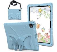 Kids Case for iPad Pro 12.9 inch 2022/2021/2020/2018 6th/5th/4th/3rd Generation, Lightweight Shockproof Case EVA Foam Cover with Shoulder Strap & Stand Case for Boys Girls(Light Blue)