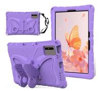 Kids Case for Lenovo Tab M10 Plus 10.3" TB-X606F, Butterfly Design EVA Lightweight Shockproof Cute Protective Cover, W Stand + Shoulder Strap,Purple