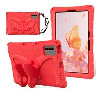 Kids Case for Lenovo Tab M10 Plus 10.3" TB-X606F, Butterfly Design EVA Lightweight Shockproof Cute Protective Cover, W Stand + Shoulder Strap,Red