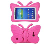 Kids Case for Samsung Galaxy Tab 4/3/3 Lite 7 inch Tablet, Lightweight Durable and Shockproof EVA Foam Super Protection Stand Cover for SM T230 P3200 T110 (Not Fit Samsung Galaxy Tab 3/4 10.1") - Rose