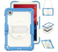 Kids Case for Samsung Galaxy Tab A11 2025/ Galaxy Tab A9 2023 8.7-inch with Built-in Screen Protector 360 Rotating Hand Strap/Shoulder Strap/Kickstand Shockproof Hybrid Cover Dusty Blue
