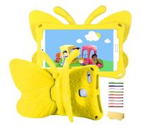 Kids Case for Samsung Galaxy Tab A7 Lite 8.7 Inch 2021 (SM-T220/T225/T227) with Handle/Kickstand, UUCOVERS Soft EVA Foam Shockproof Lightweight Stand Cute 3D Cartoon Girls Boys Cover,Yellow Butterfly