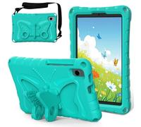 Kids Case for Samsung Galaxy Tab A9 8.7" SM-X110/X115N(2023), Butterfly Design EVA Lightweight Friendly Shockproof Cute Protective Cover, with Stand + Shoulder Strap,Mint Green